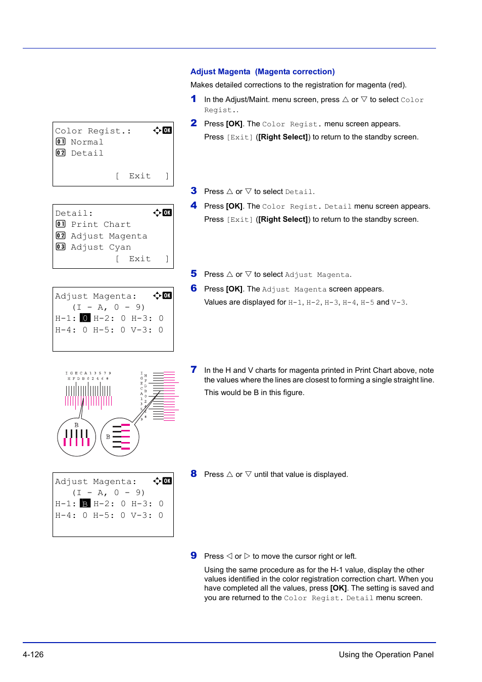Adjust magenta (magenta correction) | TA Triumph-Adler P-C3570DN User Manual | Page 199 / 255