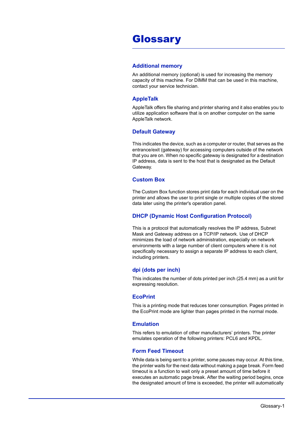 Glossary | TA Triumph-Adler P-C3570DN User Manual | Page 246 / 255