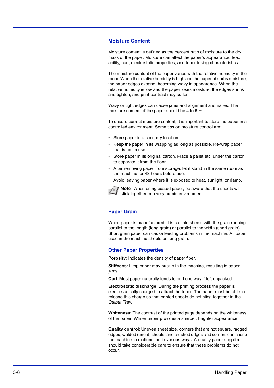 Moisture content, Paper grain, Other paper properties | TA Triumph-Adler P-C3570DN User Manual | Page 61 / 255