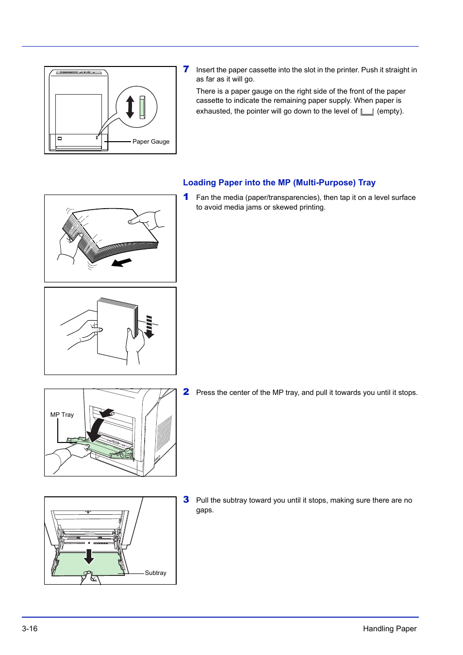 Loading paper into the mp (multi-purpose) tray | TA Triumph-Adler P-C3570DN User Manual | Page 71 / 255