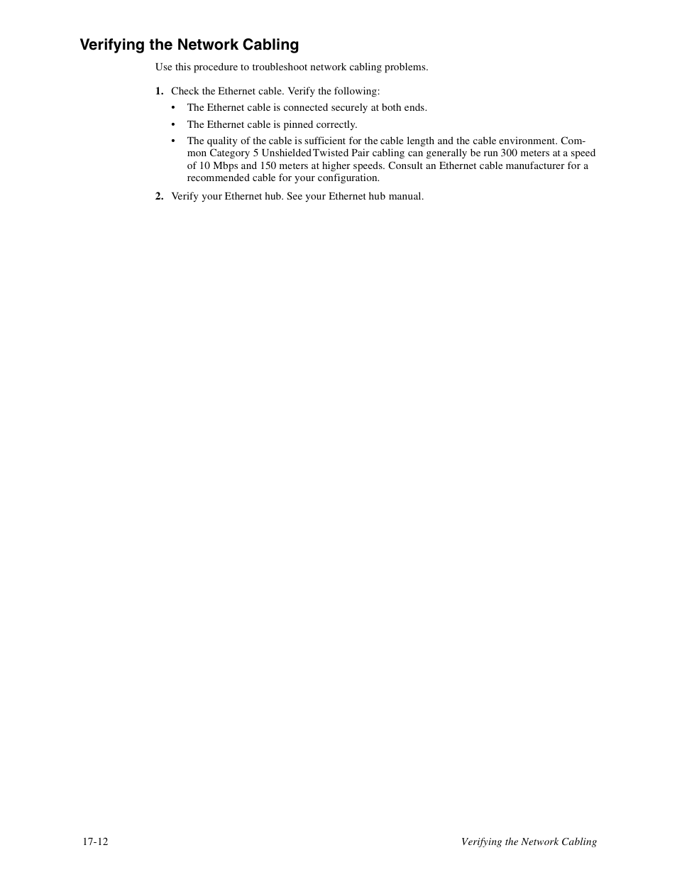 Verifying the network cabling -12, Verifying the network cabling | Digi PortServer TS8 User Manual | Page 102 / 106