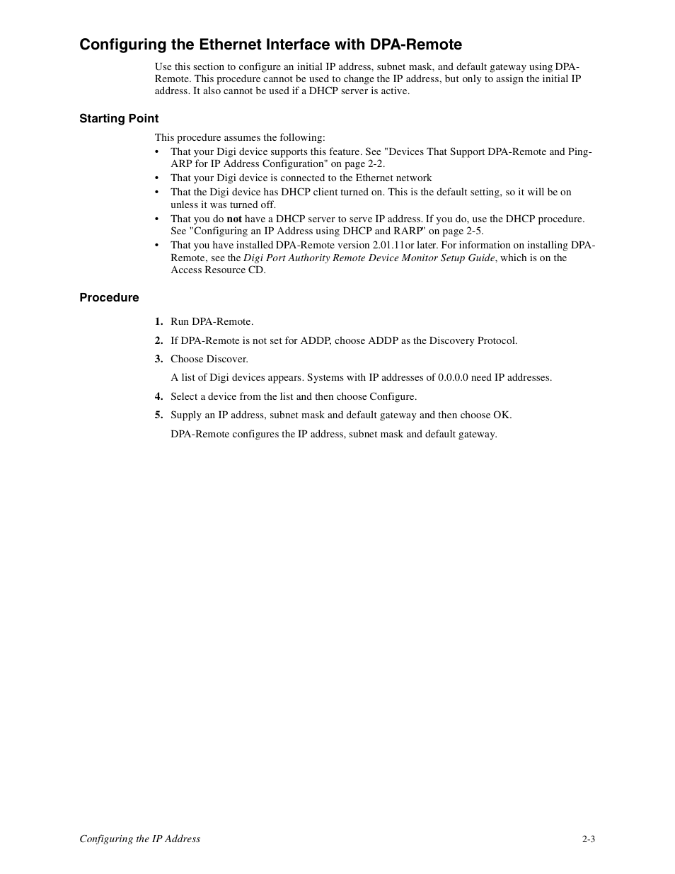 Configuring the ethernet interface with dpa-remote | Digi PortServer TS8 User Manual | Page 15 / 106