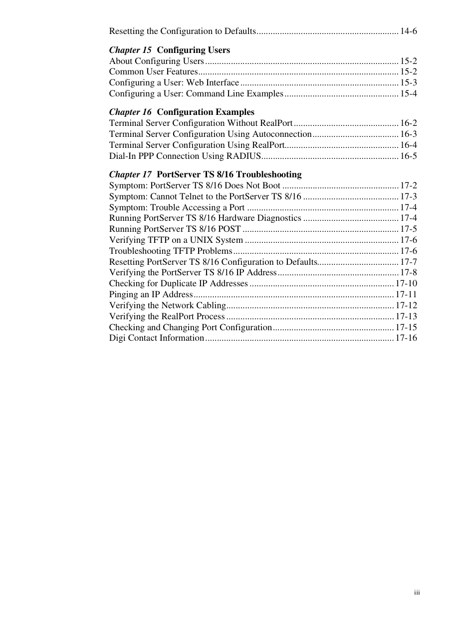 Digi PortServer TS8 User Manual | Page 5 / 106