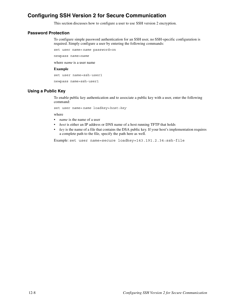 Configuring ssh version 2 for secure communication | Digi PortServer TS8 User Manual | Page 66 / 106
