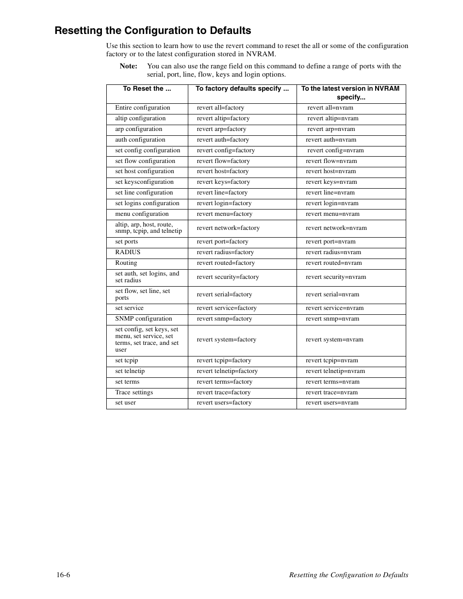 Resetting the configuration to defaults -6, Resetting the configuration to defaults | Digi PortServer TS8 User Manual | Page 80 / 106