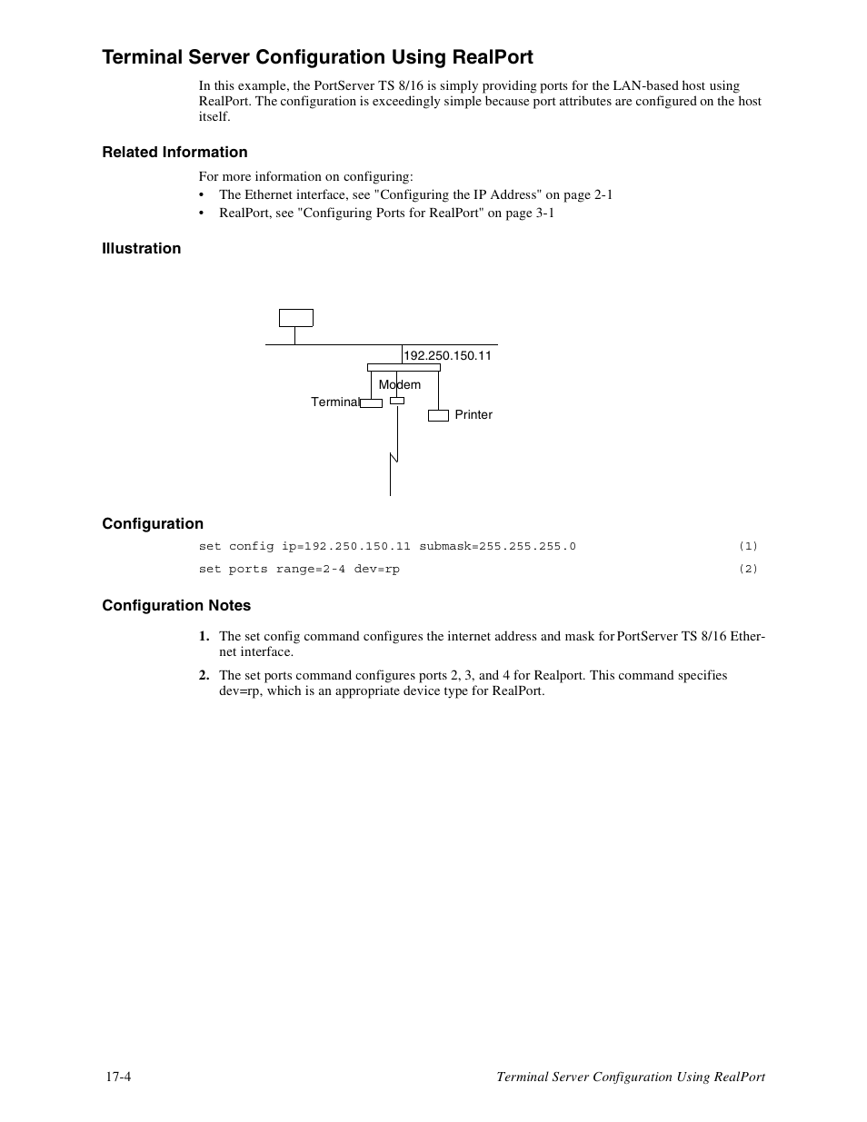 Terminal server configuration using realport -4, Terminal server configuration using realport | Digi PortServer TS8 User Manual | Page 88 / 106