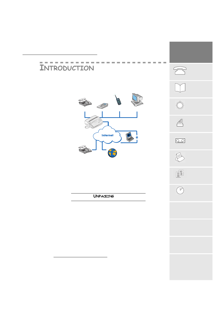 Introduction, Unpacking, 8qsdfnlqj | TA Triumph-Adler FAX 720 User Manual | Page 11 / 66