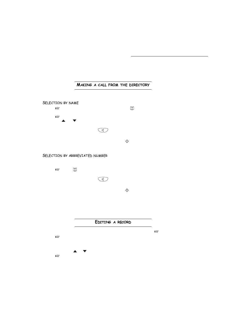 Making a call from the directory, Selection by name, Selection by abbreviated number | Editing a record, 0dnlqjdfdooiurpwkhgluhfwru, Glwlqjduhfrug | TA Triumph-Adler FAX 720 User Manual | Page 20 / 66