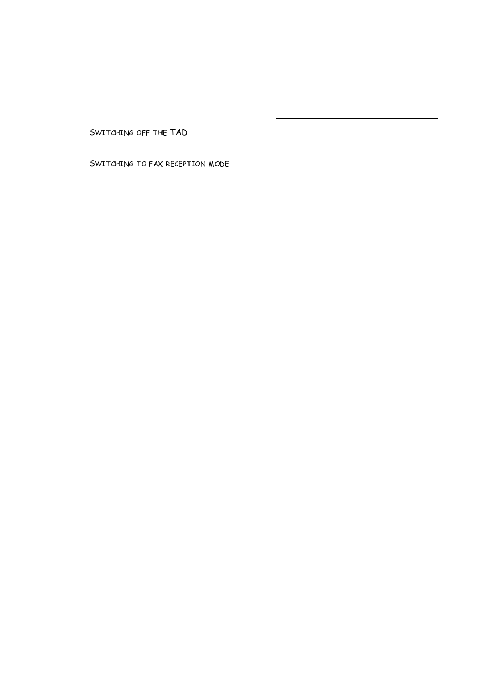 Switching off the tad, Switching to fax reception mode | TA Triumph-Adler FAX 720 User Manual | Page 46 / 66