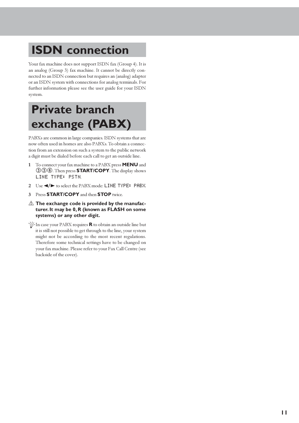 Isdn connection, Private branch exchange (pabx), Computer connection | TA Triumph-Adler FAX 920 User Manual | Page 11 / 32