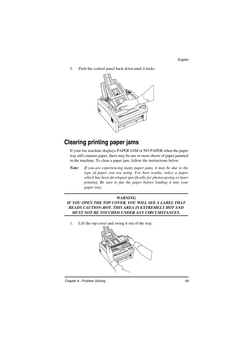 Clearing printing paper jams | TA Triumph-Adler FAX 925 User Manual | Page 102 / 129