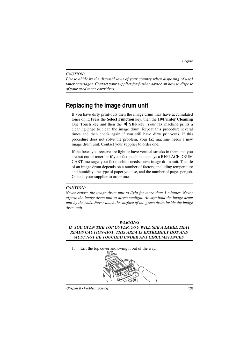 Replacing the image drum unit | TA Triumph-Adler FAX 925 User Manual | Page 109 / 129