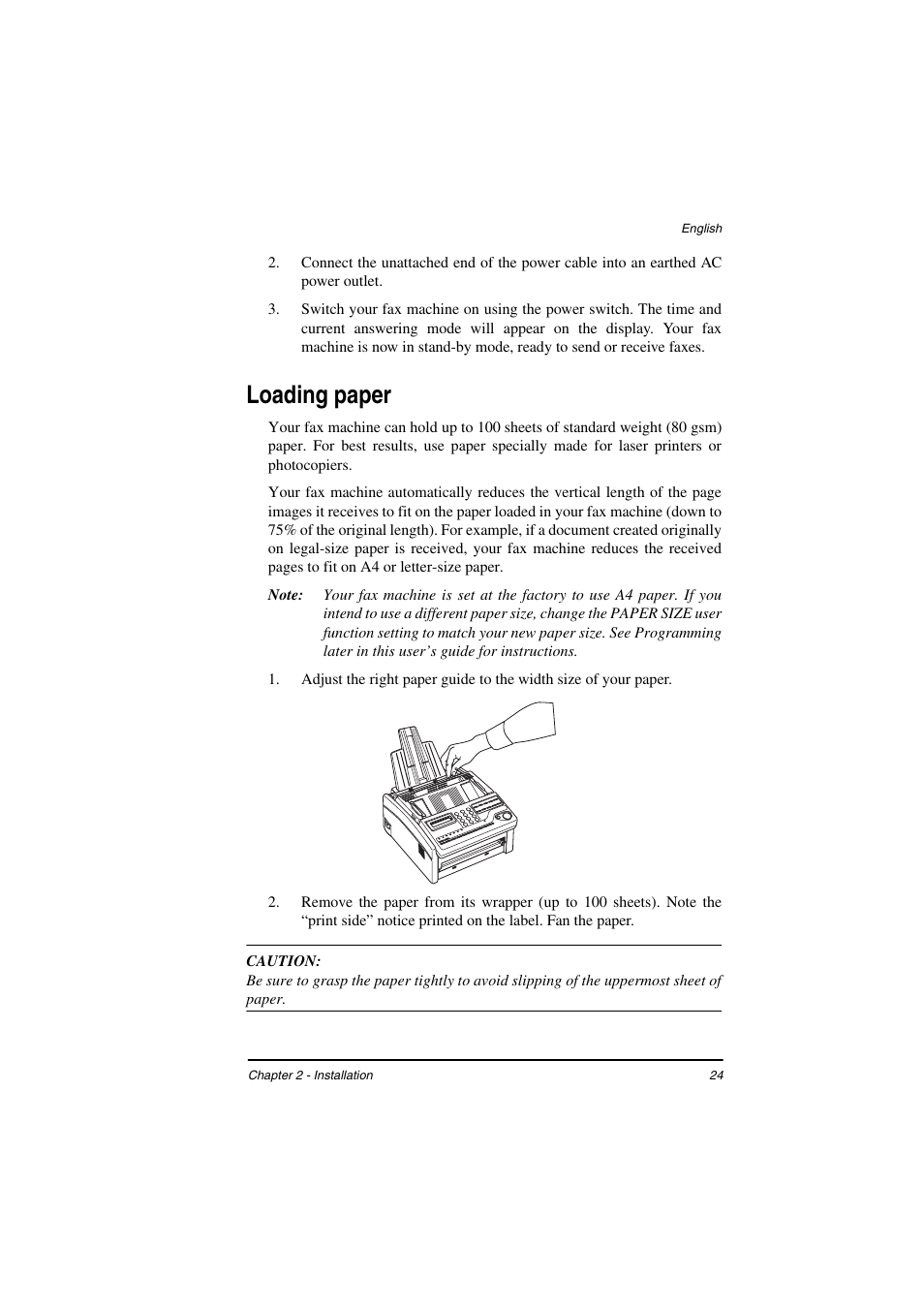 Loading paper | TA Triumph-Adler FAX 925 User Manual | Page 32 / 129
