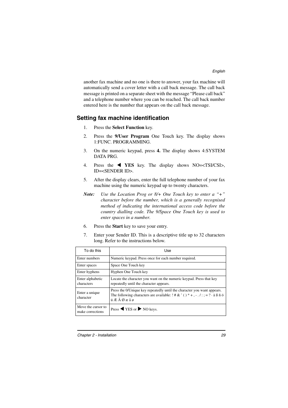 Setting fax machine identification | TA Triumph-Adler FAX 925 User Manual | Page 37 / 129