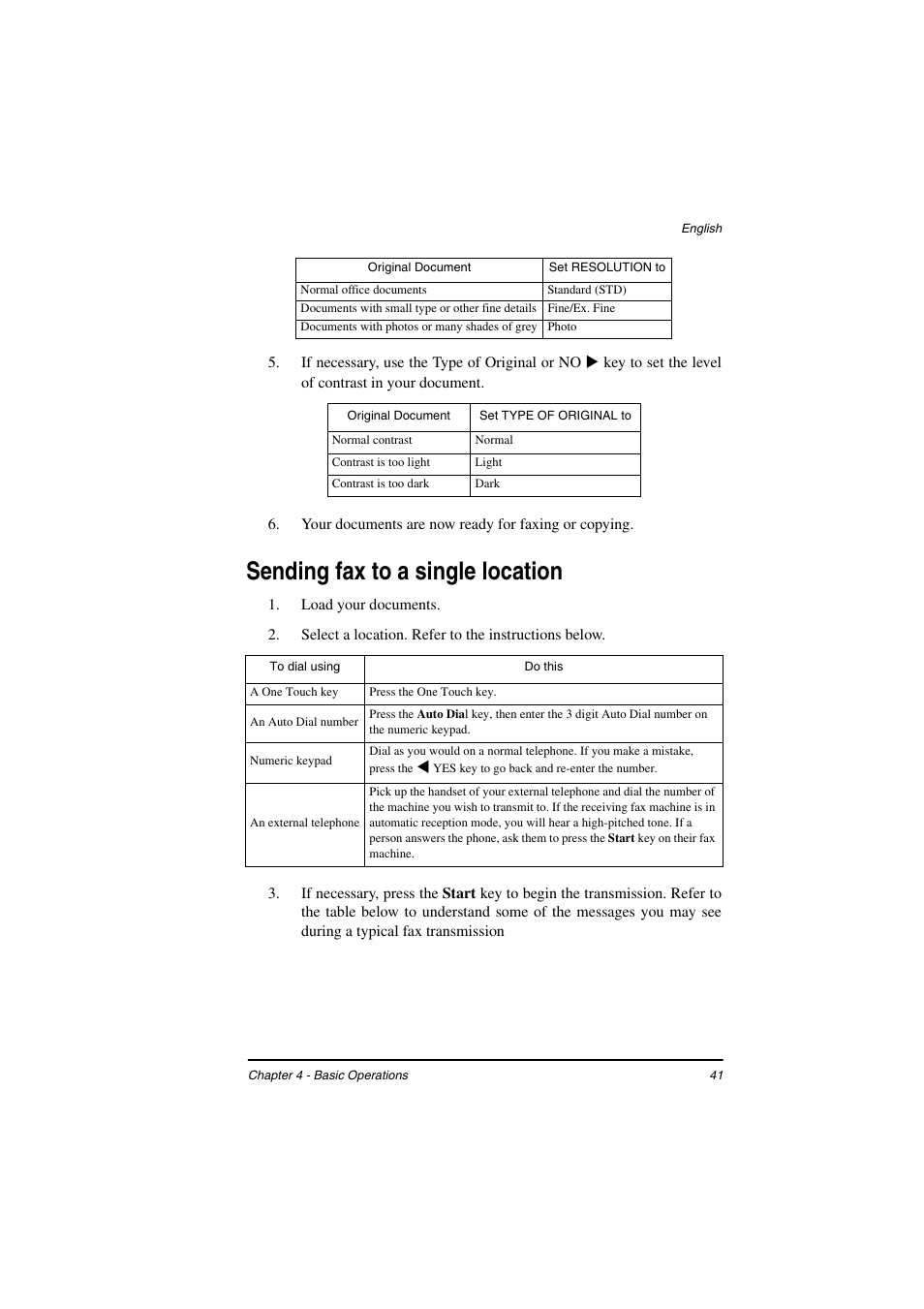 Sending fax to a single location | TA Triumph-Adler FAX 925 User Manual | Page 49 / 129