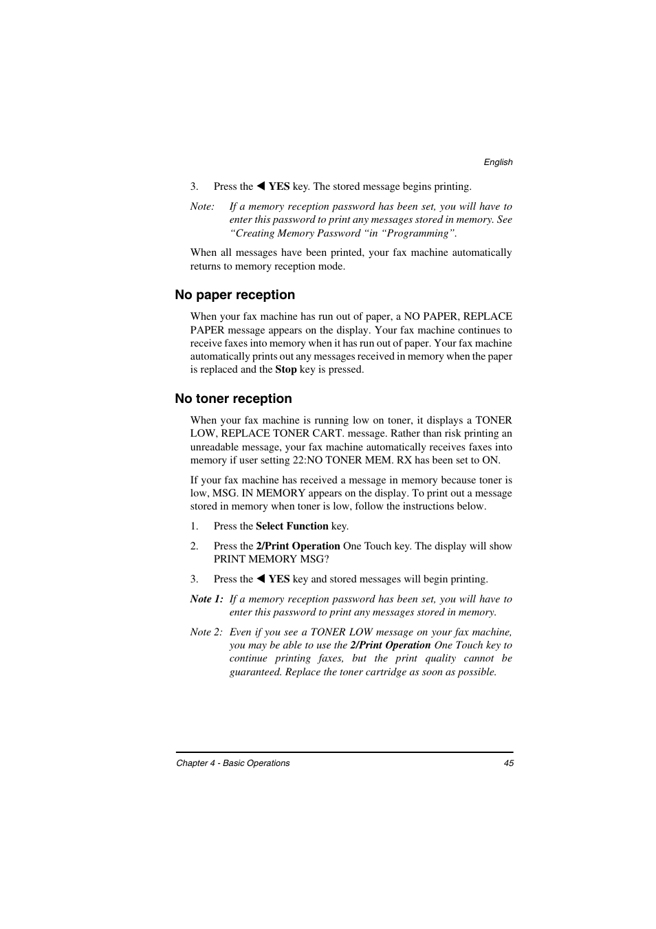 No paper reception, No toner reception | TA Triumph-Adler FAX 925 User Manual | Page 53 / 129