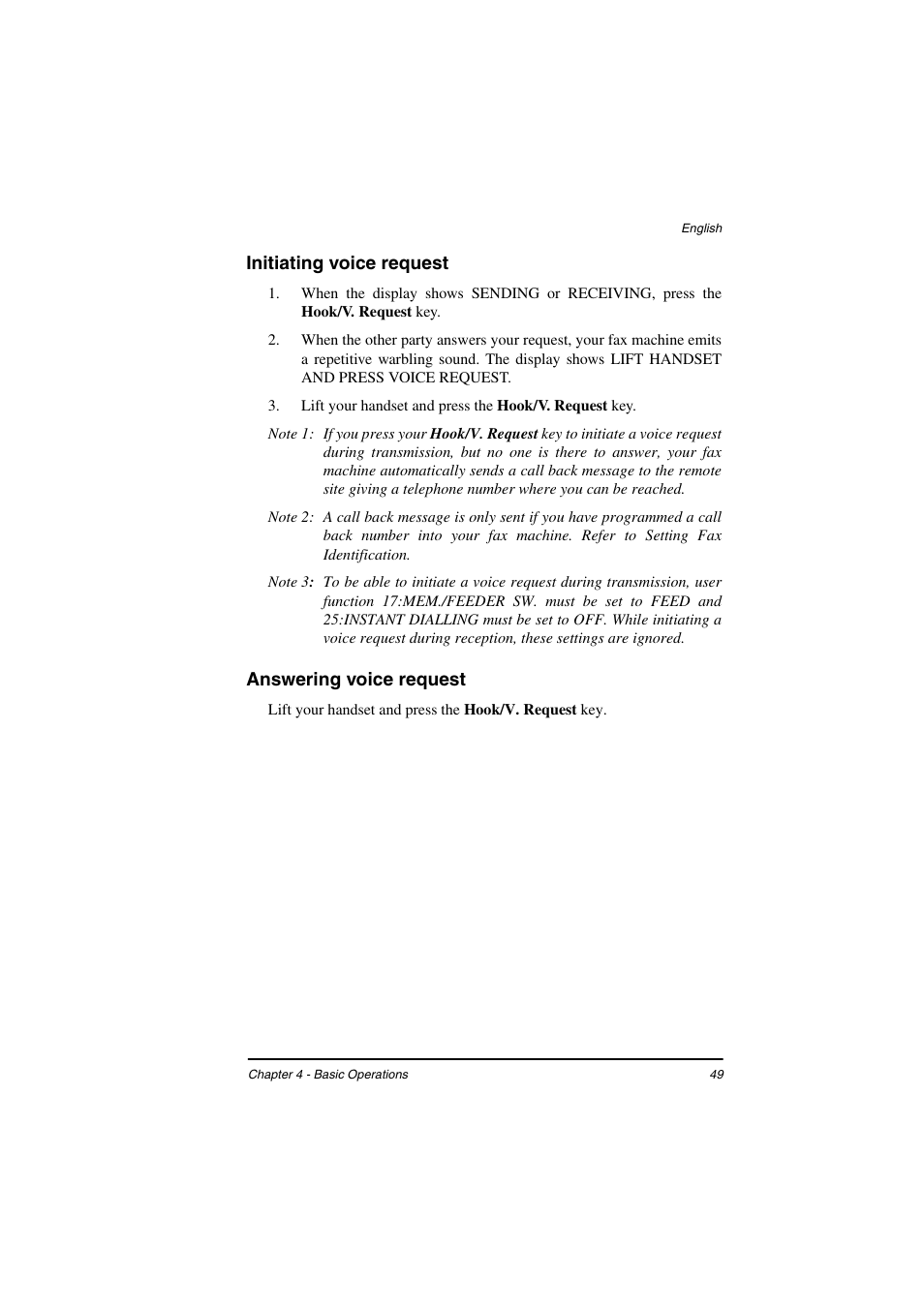 Initiating voice request, Answering voice request | TA Triumph-Adler FAX 925 User Manual | Page 57 / 129