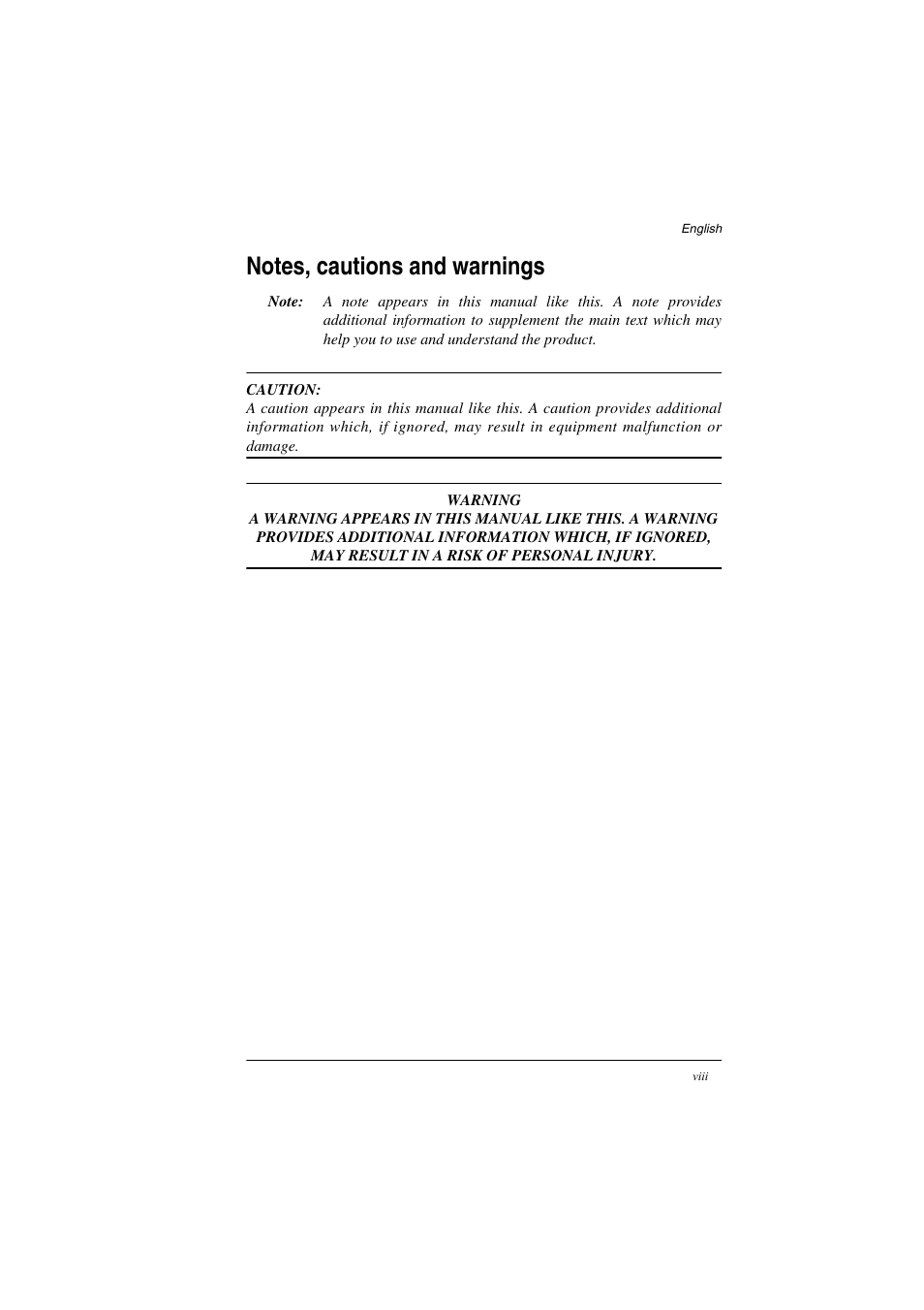 Notes, cautions and warnings | TA Triumph-Adler FAX 925 User Manual | Page 8 / 129