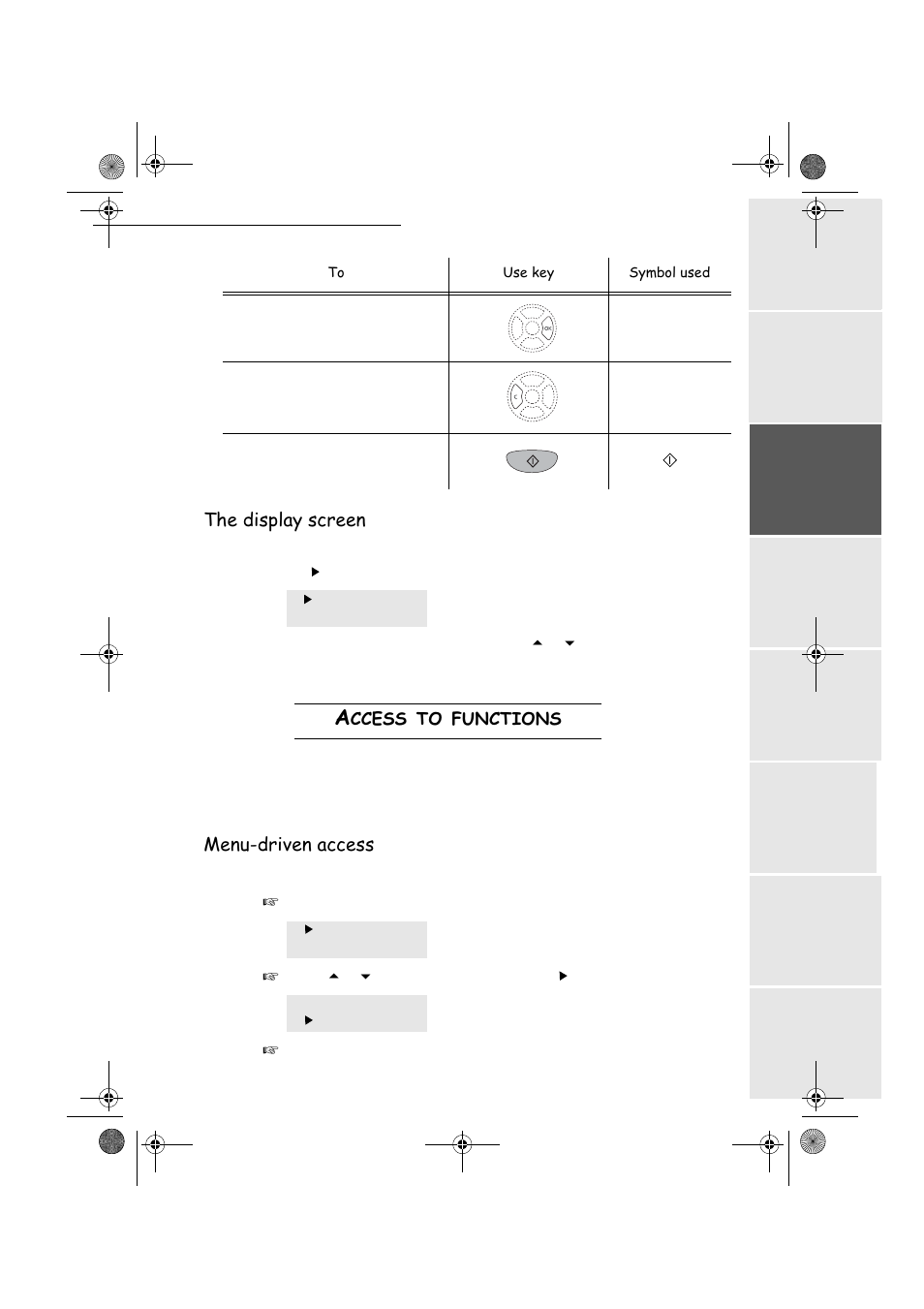 7khglvsod\vfuhhq, 0hqxgulyhqdffhvv | TA Triumph-Adler FAX 940 User Manual | Page 30 / 110