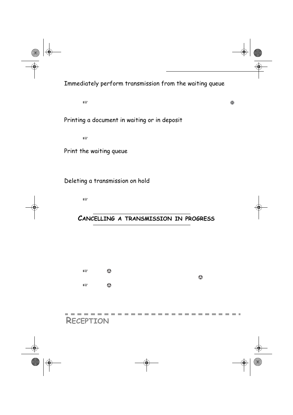 3ulqwlqjdgrfxphqwlqzdlwlqjrulqghsrvlw, 3ulqwwkhzdlwlqjtxhxh, Hohwlqjdwudqvplvvlrqrqkrog | TA Triumph-Adler FAX 940 User Manual | Page 69 / 110