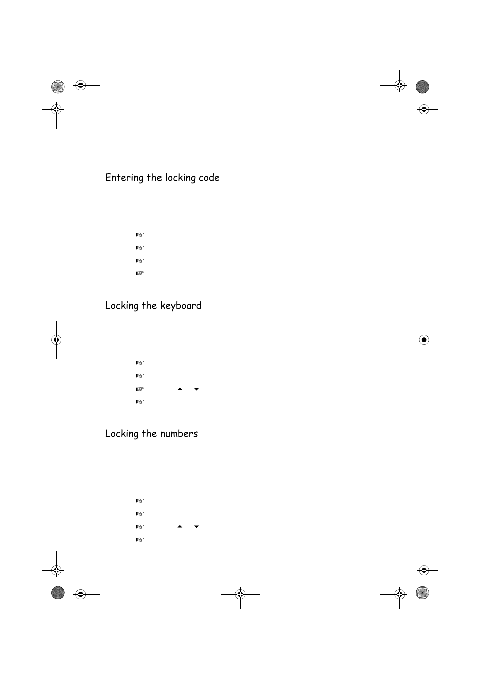 Qwhulqjwkhorfnlqjfrgh, Rfnlqjwkhnh\erdug, Rfnlqjwkhqxpehuv | TA Triumph-Adler FAX 940 User Manual | Page 77 / 110