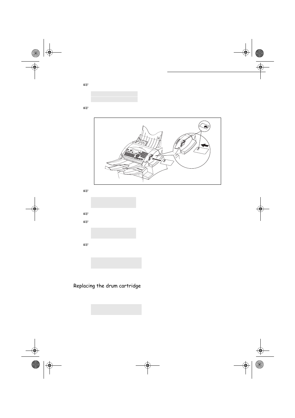 Caution, 5hsodflqjwkhguxpfduwulgjh | TA Triumph-Adler FAX 940 User Manual | Page 87 / 110