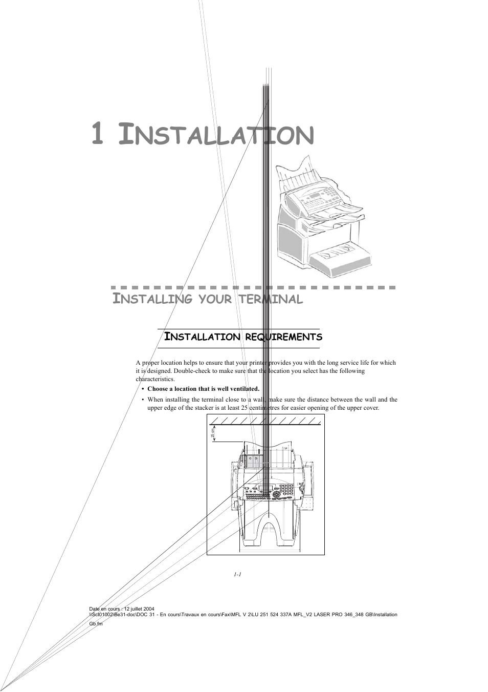 1 installation, Installing your terminal, Installation requirements | Nstallation | TA Triumph-Adler FAX 941 User Manual | Page 10 / 115