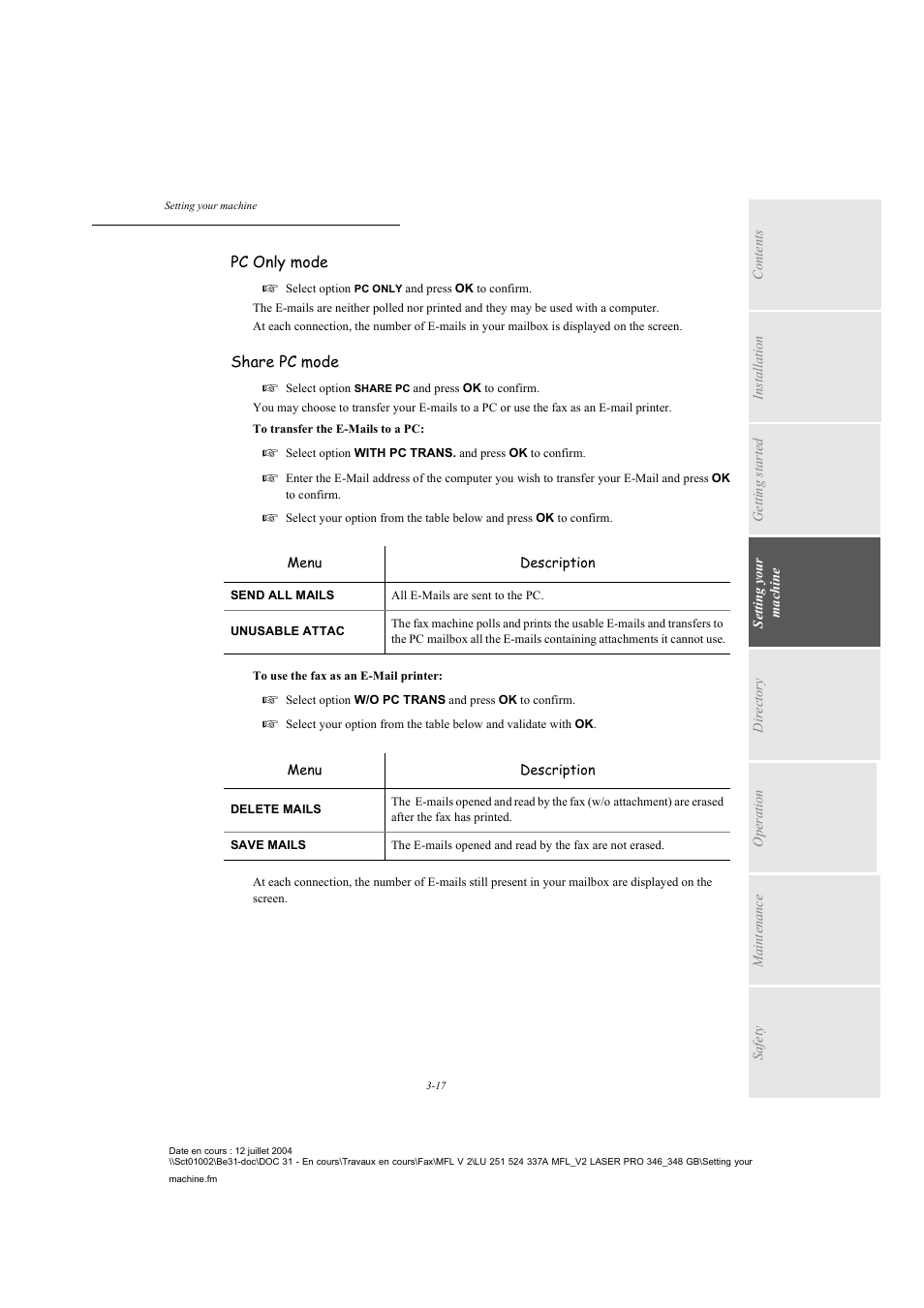 TA Triumph-Adler FAX 941 User Manual | Page 50 / 115