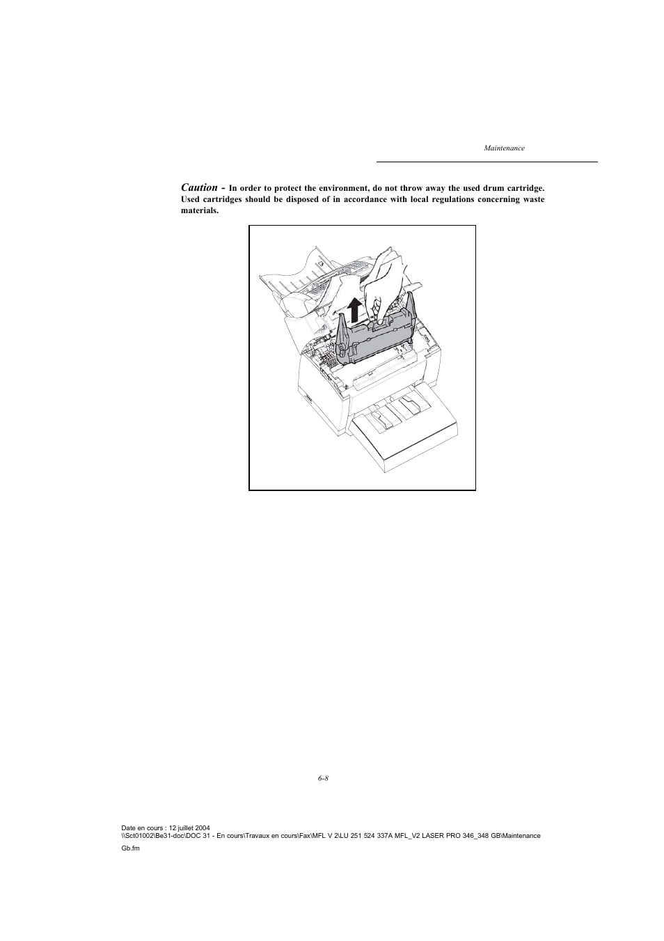 Caution | TA Triumph-Adler FAX 941 User Manual | Page 93 / 115