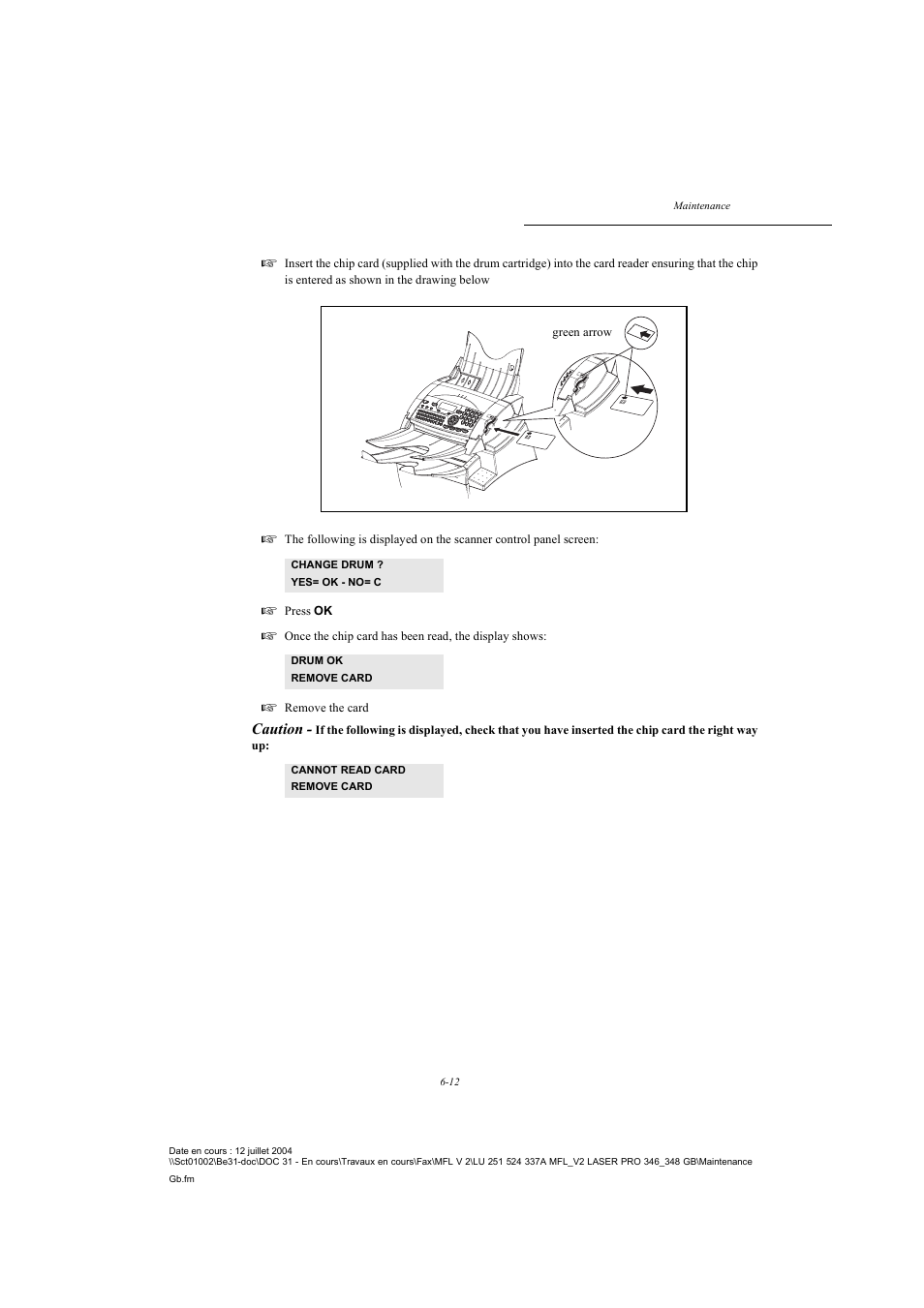 Caution | TA Triumph-Adler FAX 941 User Manual | Page 97 / 115