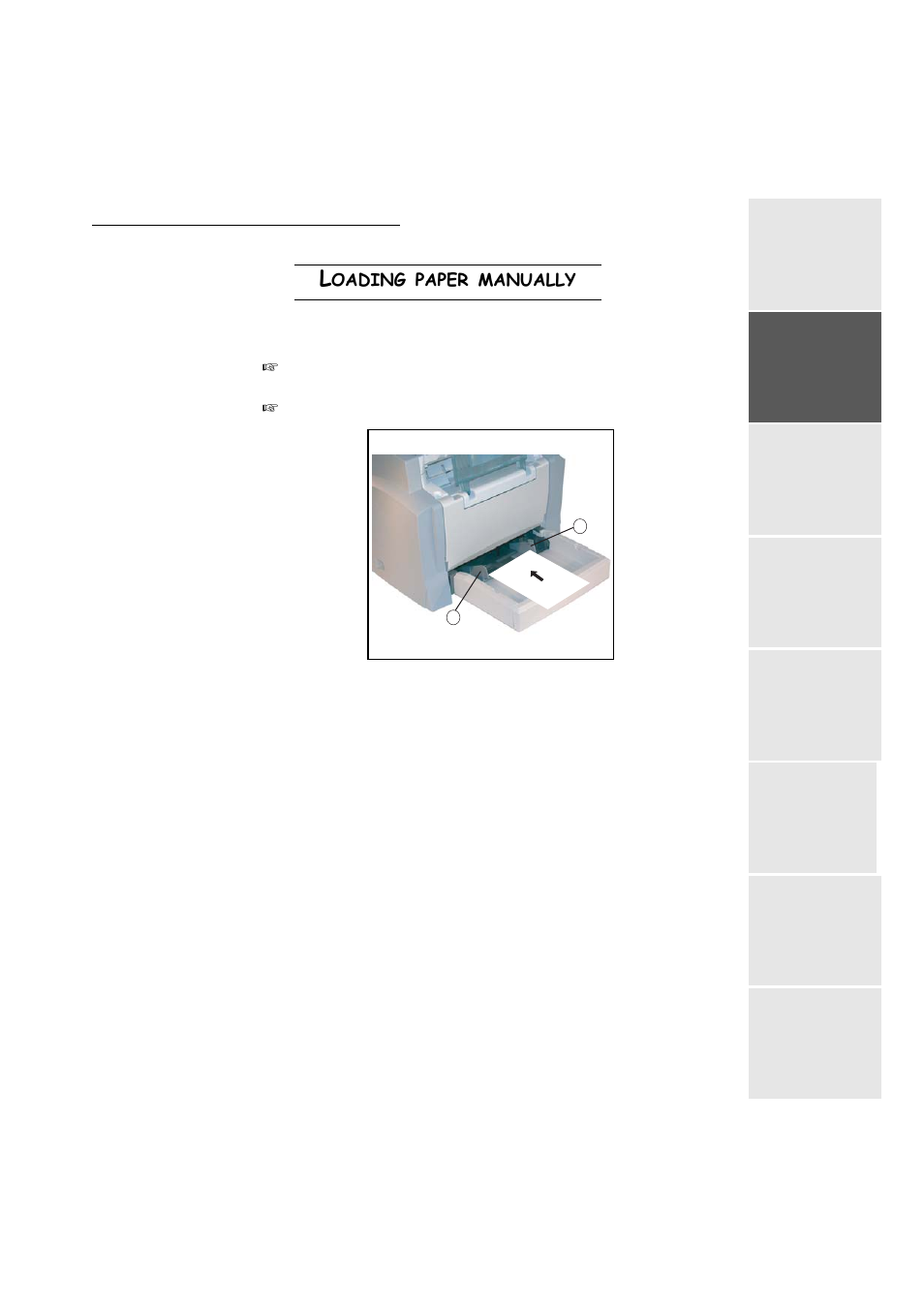 Loading paper manually, Oading, Paper | Manually | TA Triumph-Adler FAX 942 User Manual | Page 21 / 132