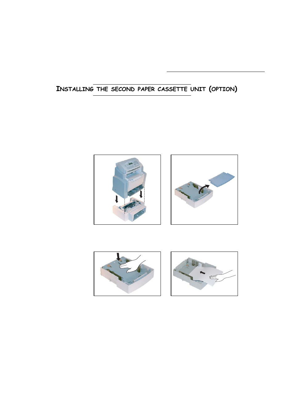 Installing the second paper cassette unit (option) | TA Triumph-Adler FAX 942 User Manual | Page 22 / 132