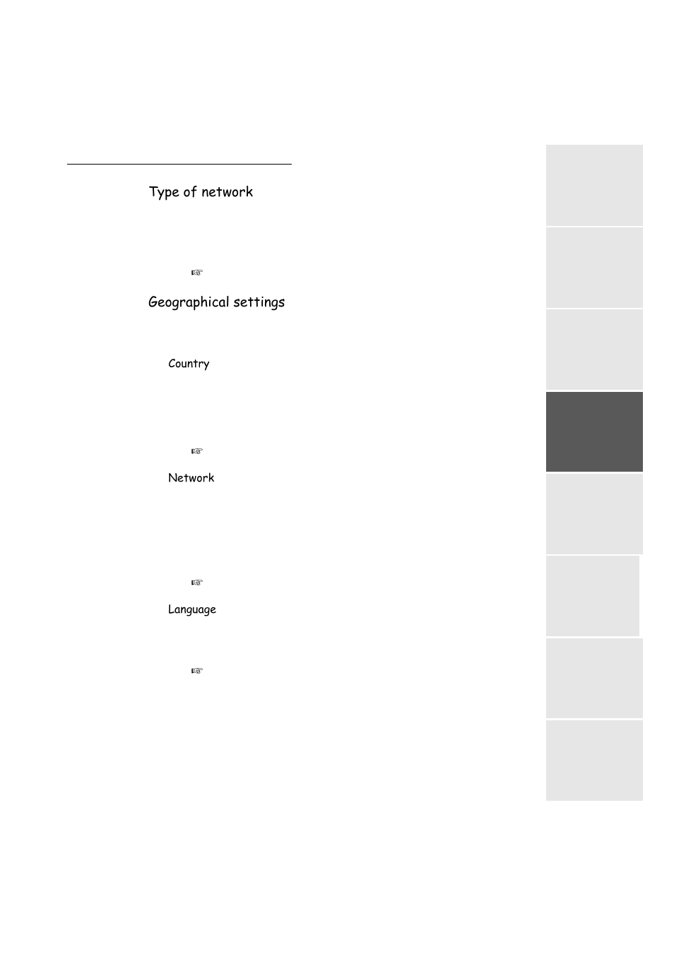 Type of network, Geographical settings, P. 3-3 | TA Triumph-Adler FAX 942 User Manual | Page 39 / 132