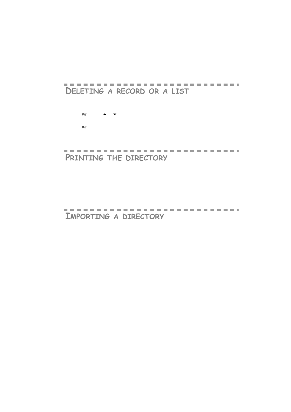 Deleting a record or a list, Printing the directory, Importing a directory | P. 4-6, Eleting, Record, List, Rinting, Directory, Mporting | TA Triumph-Adler FAX 942 User Manual | Page 66 / 132