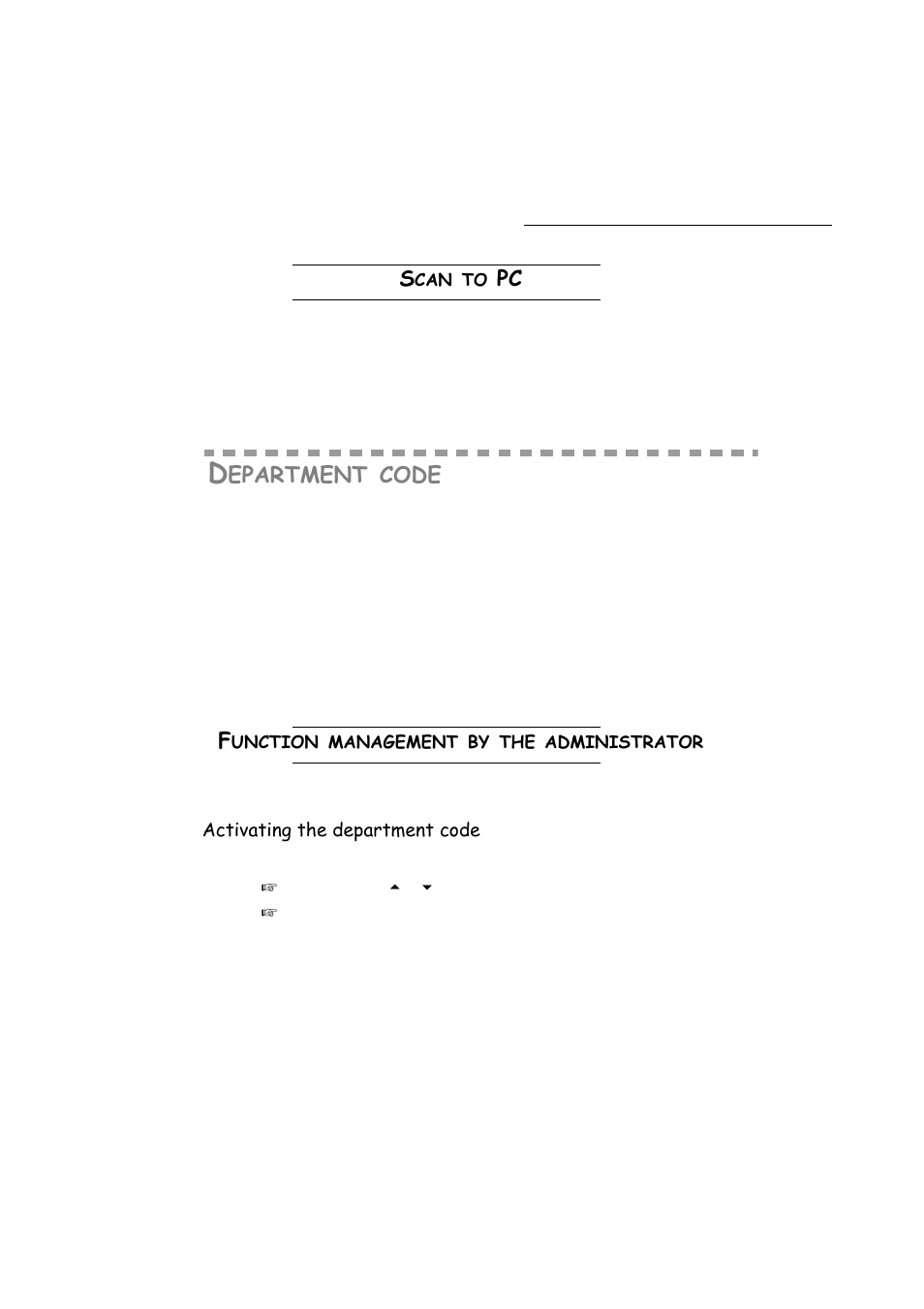 Scan to pc, Department code, Function management by the administrator | Activating the department code, P. 5-22, Epartment, Code | TA Triumph-Adler FAX 942 User Manual | Page 92 / 132