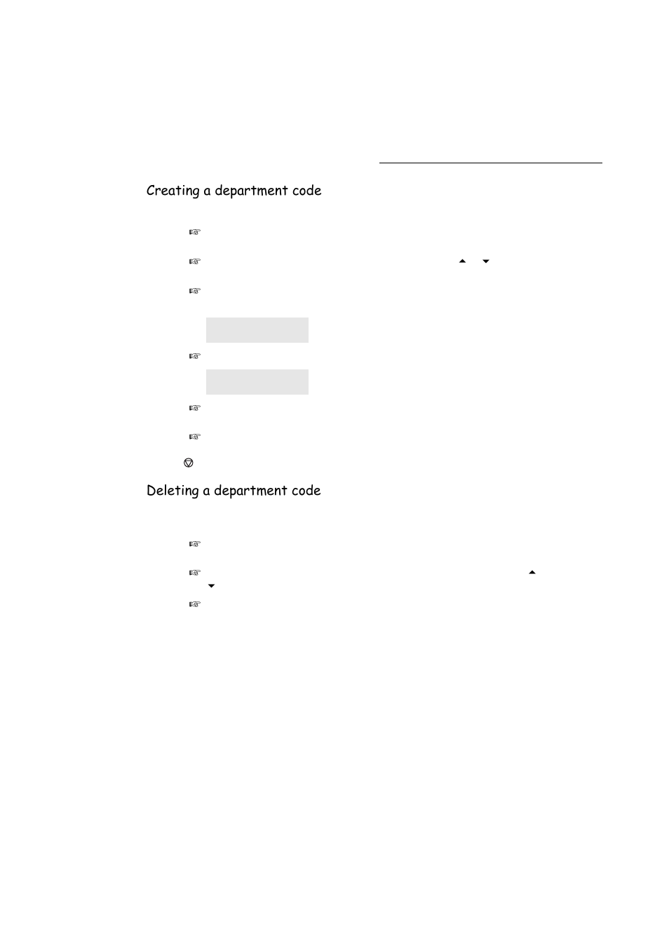 Creating a department code, Deleting a department code, P. 5-24 | TA Triumph-Adler FAX 942 User Manual | Page 94 / 132