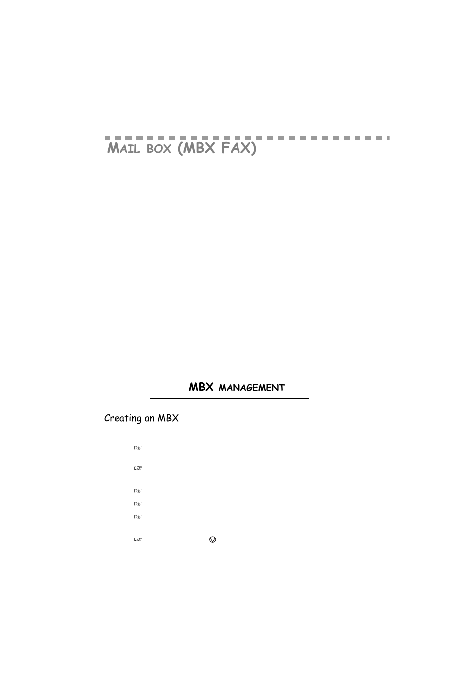 Mail box (mbx fax), Mbx management, Creating an mbx | P. 5-28, Mbx fax), Management | TA Triumph-Adler FAX 942 User Manual | Page 98 / 132