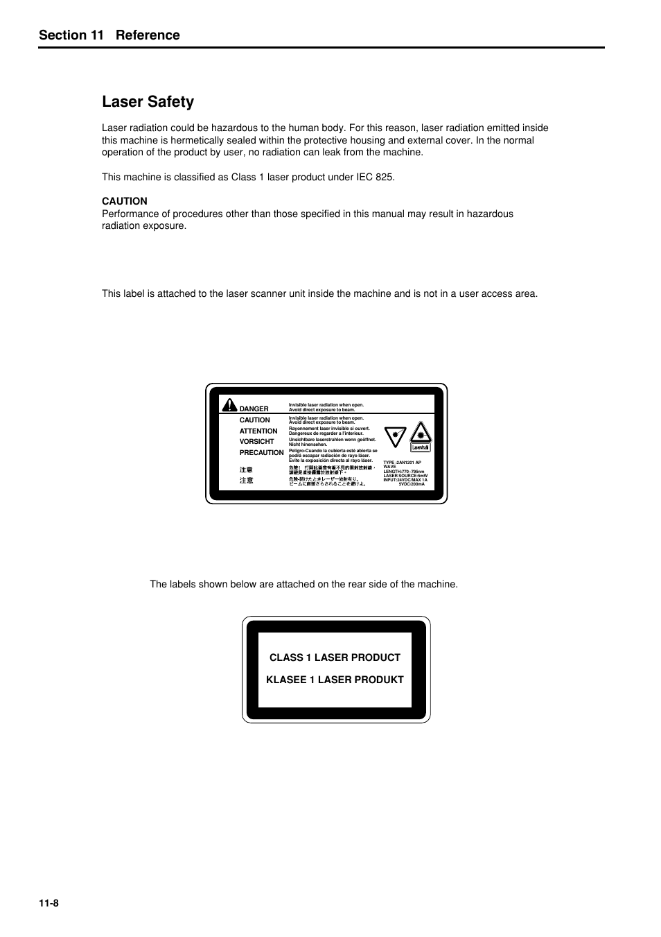 Laser safety, Laser safety -8, 6hfwlrq reference | TA Triumph-Adler FAX 950 User Manual | Page 152 / 155