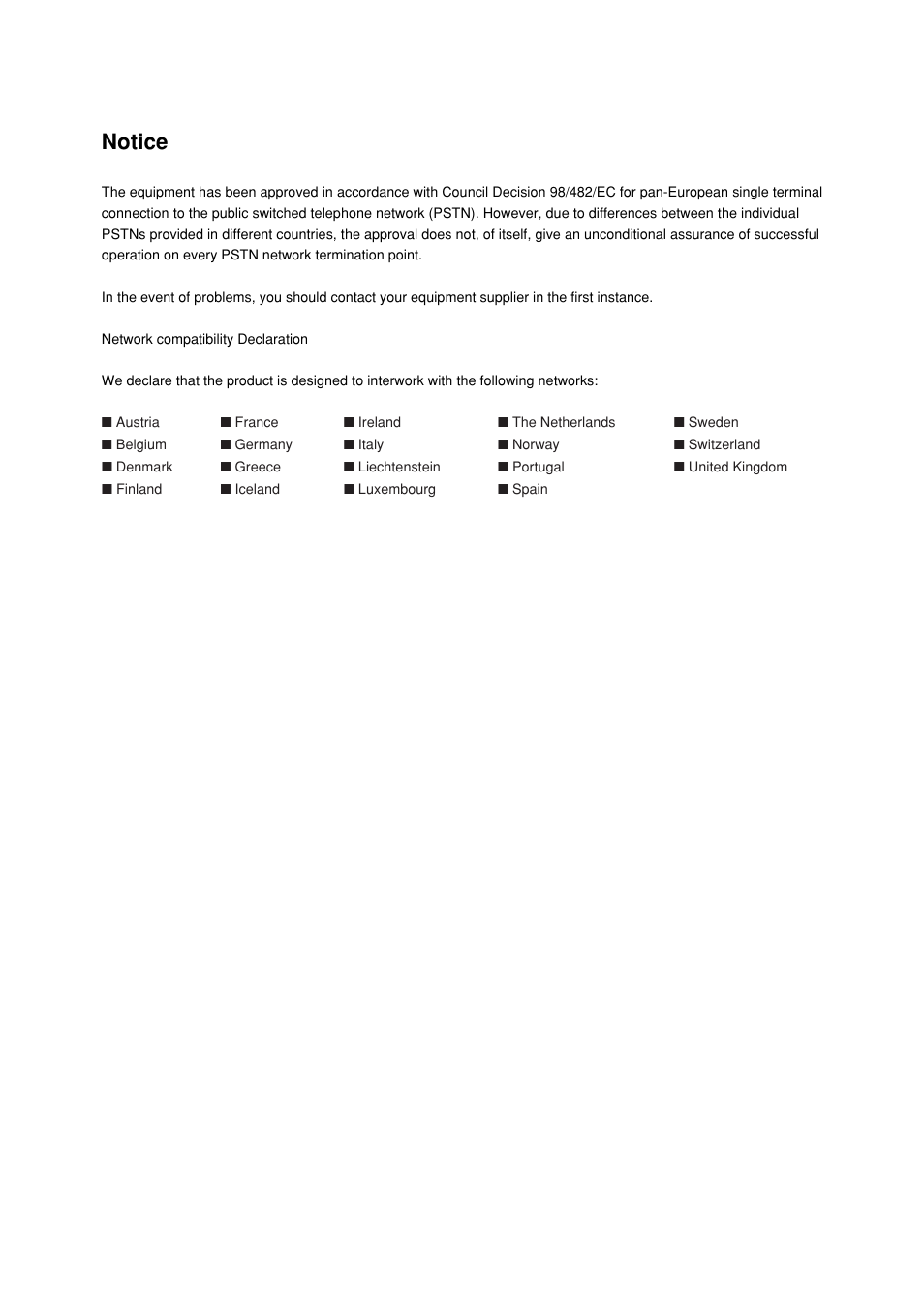 Notice | TA Triumph-Adler FAX 950 User Manual | Page 153 / 155