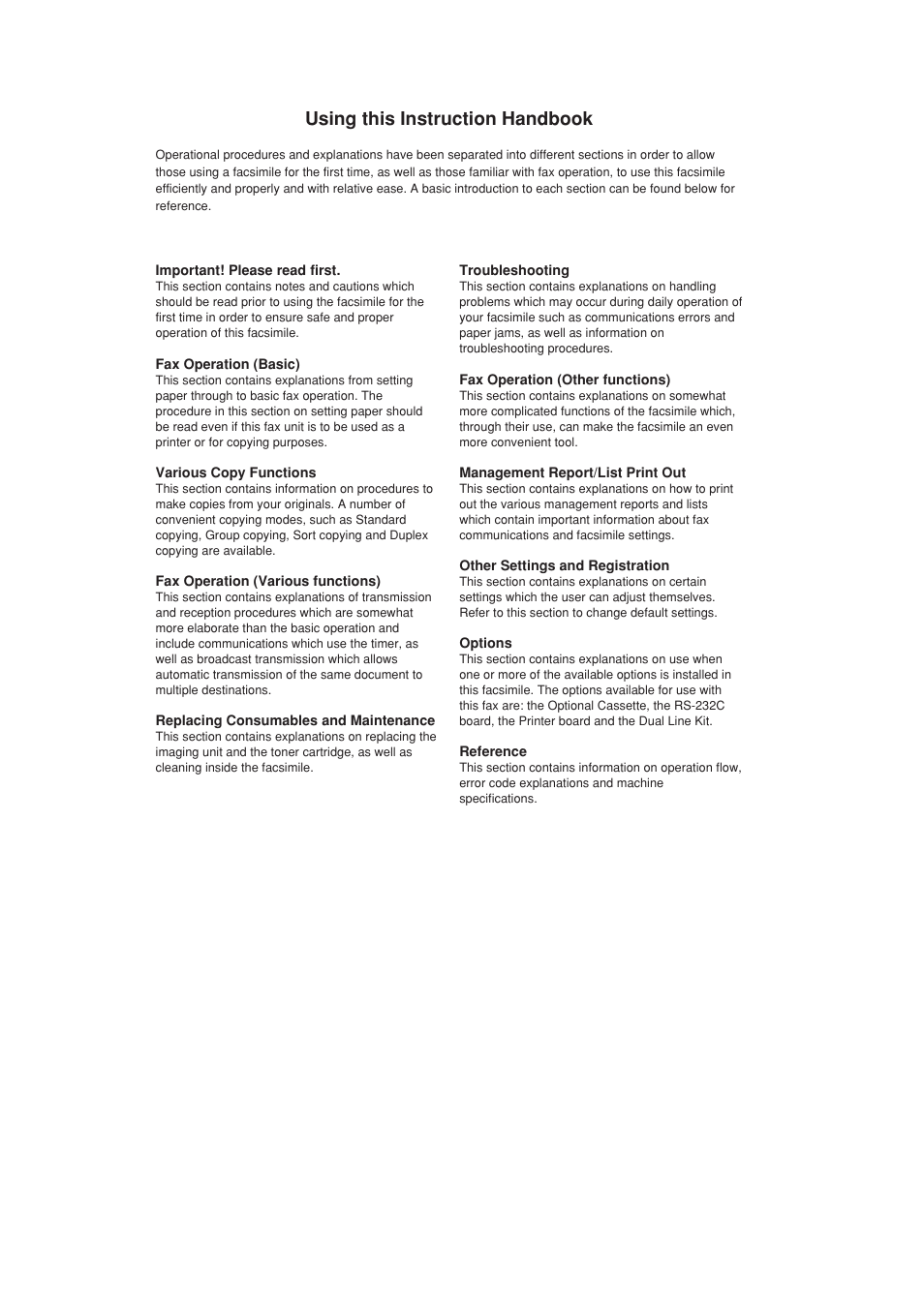 Using this instruction handbook | TA Triumph-Adler FAX 950 User Manual | Page 4 / 155