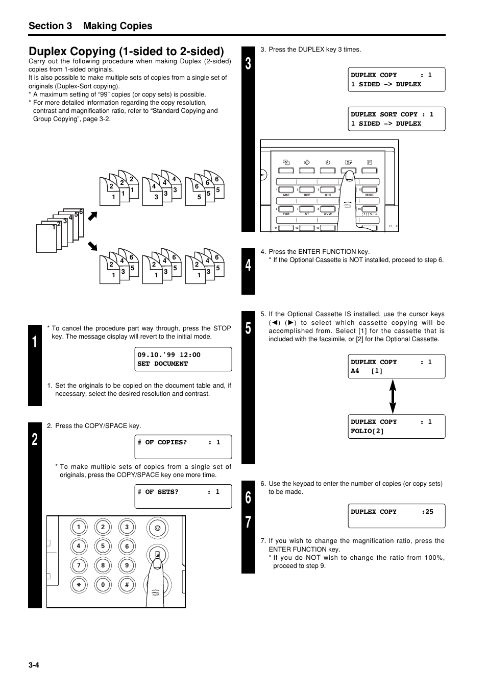 Duplex copying (1-sided to 2-sided), Duplex copying (1-sided to 2-sided) -4, 6hfwlrq making copies | TA Triumph-Adler FAX 950 User Manual | Page 42 / 155