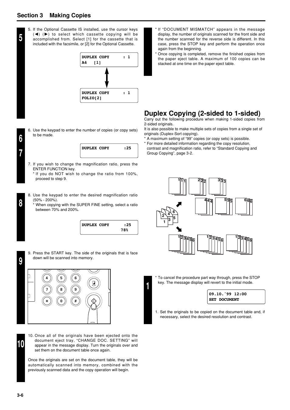 Duplex copying (2-sided to 1-sided), Duplex copying (2-sided to 1-sided) -6, 6hfwlrq making copies | TA Triumph-Adler FAX 950 User Manual | Page 44 / 155