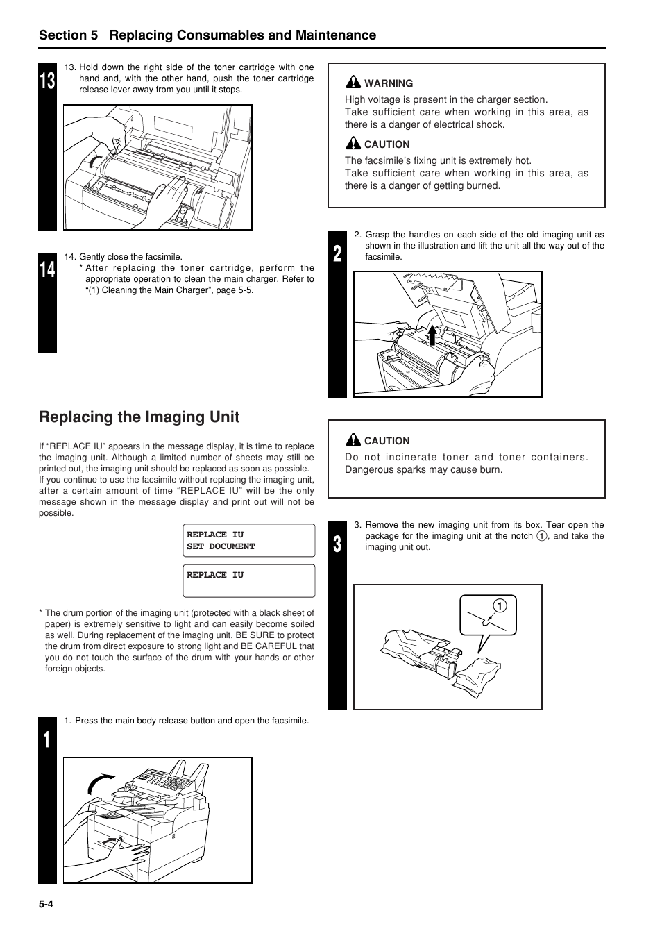 Replacing the imaging unit, Replacing the imaging unit -4 | TA Triumph-Adler FAX 950 User Manual | Page 58 / 155