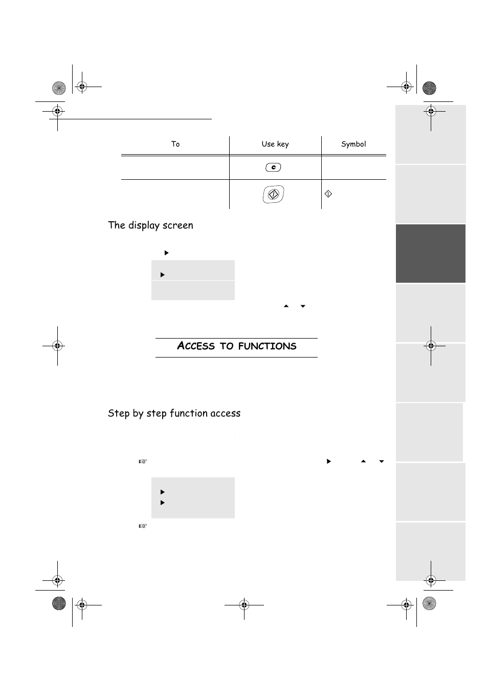 7khglvsod\vfuhhq, 6whse\vwhsixqfwlrqdffhvv | TA Triumph-Adler FAX 970 User Manual | Page 26 / 101