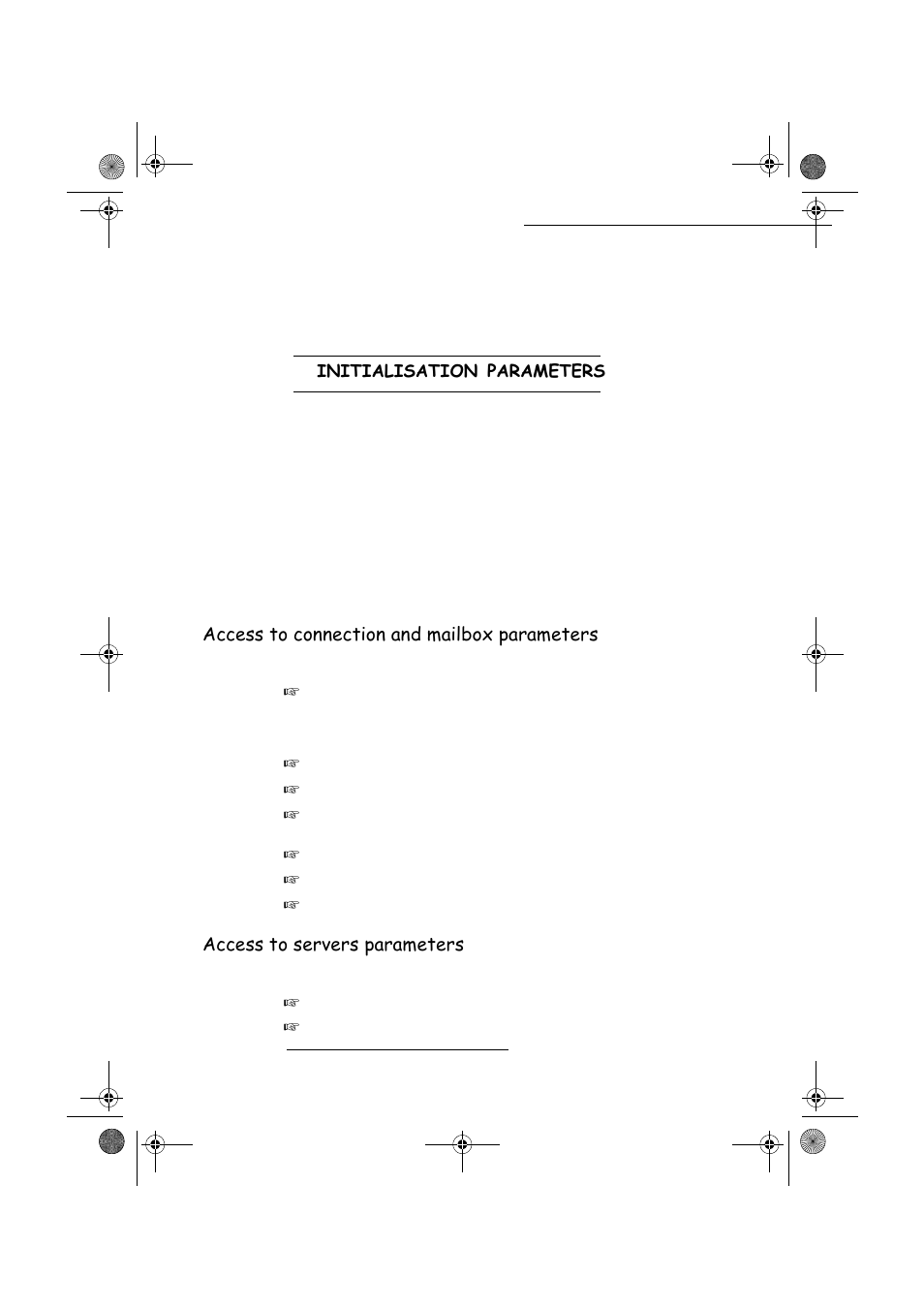 Ffhvvwrfrqqhfwlrqdqgpdloer[sdudphwhuv, Ffhvvwrvhuyhuvsdudphwhuv | TA Triumph-Adler FAX 970 User Manual | Page 43 / 101