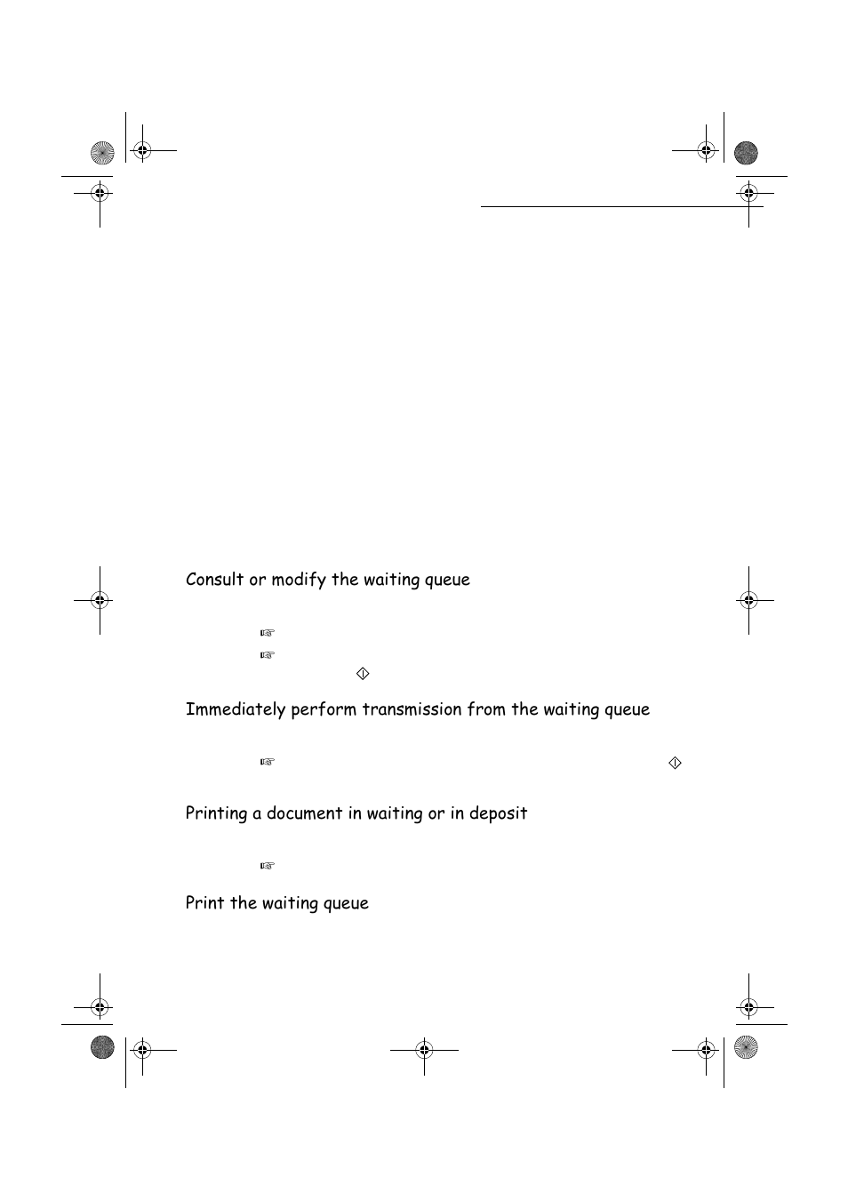 Rqvxowruprgli\wkhzdlwlqjtxhxh, 3ulqwlqjdgrfxphqwlqzdlwlqjrulqghsrvlw, 3ulqwwkhzdlwlqjtxhxh | TA Triumph-Adler FAX 970 User Manual | Page 63 / 101