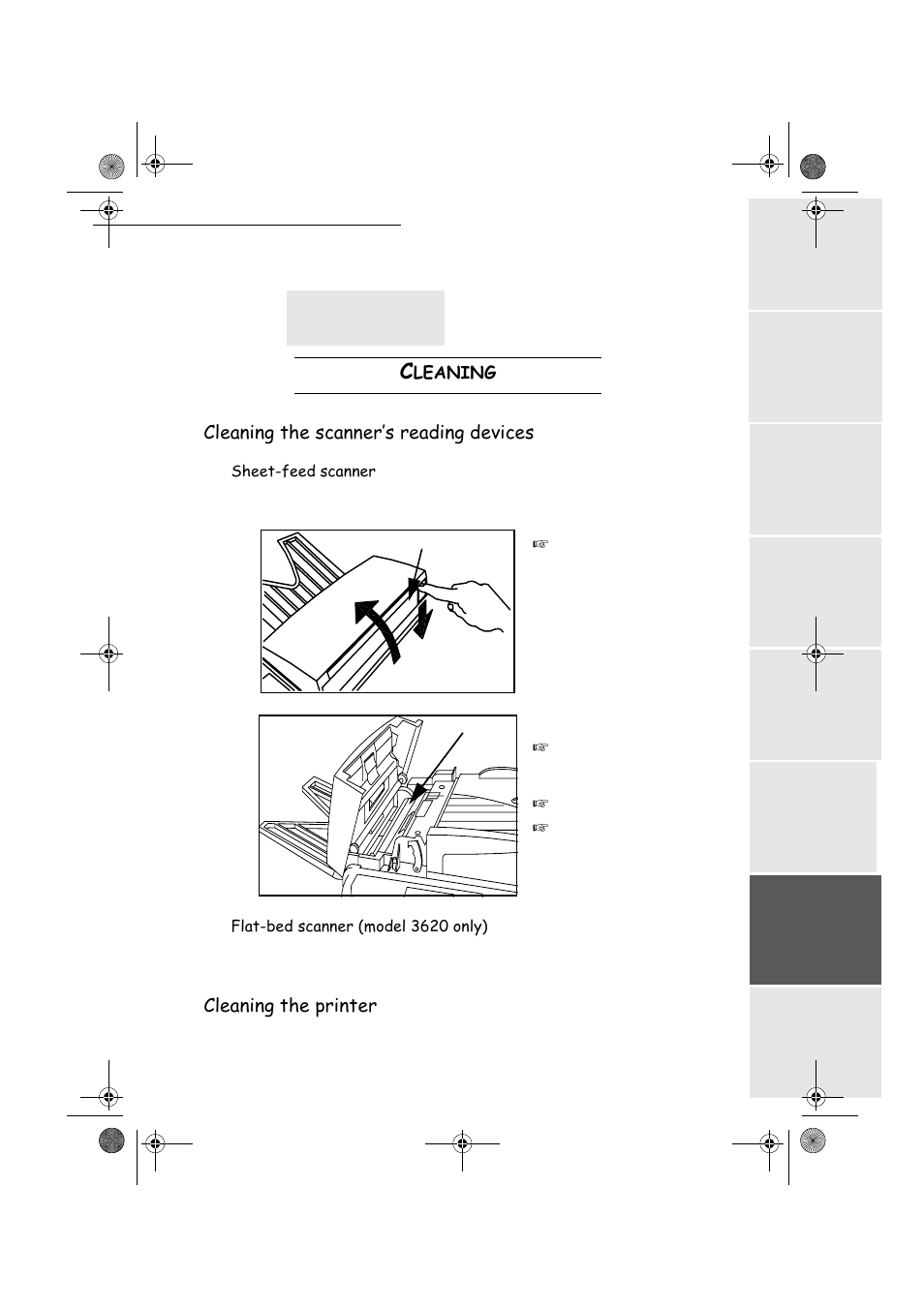 Ohdqlqjwkhvfdqqhu·vuhdglqjghylfhv, Ohdqlqjwkhsulqwhu | TA Triumph-Adler FAX 970 User Manual | Page 86 / 101