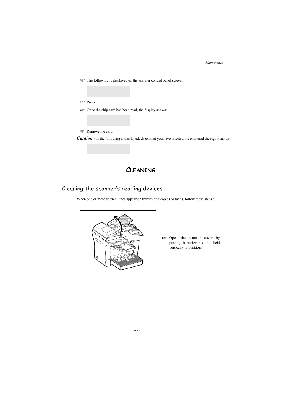 Cleaning, Cleaning the scanner’s reading devices, Leaning | Caution | TA Triumph-Adler MFP 980 User Manual | Page 107 / 125