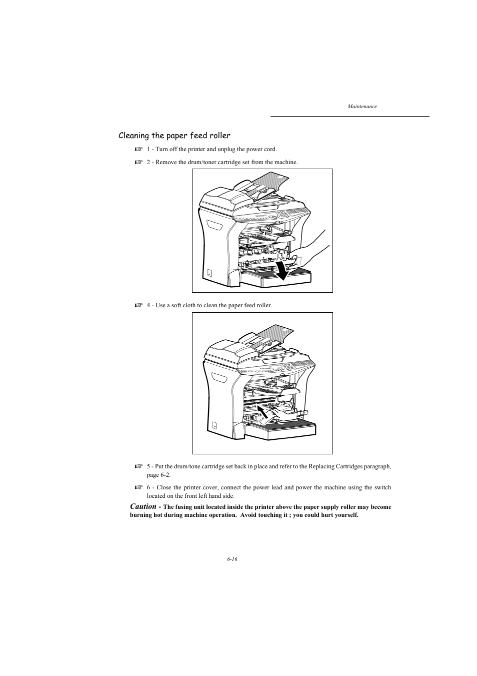 Cleaning the paper feed roller, Caution | TA Triumph-Adler MFP 980 User Manual | Page 109 / 125