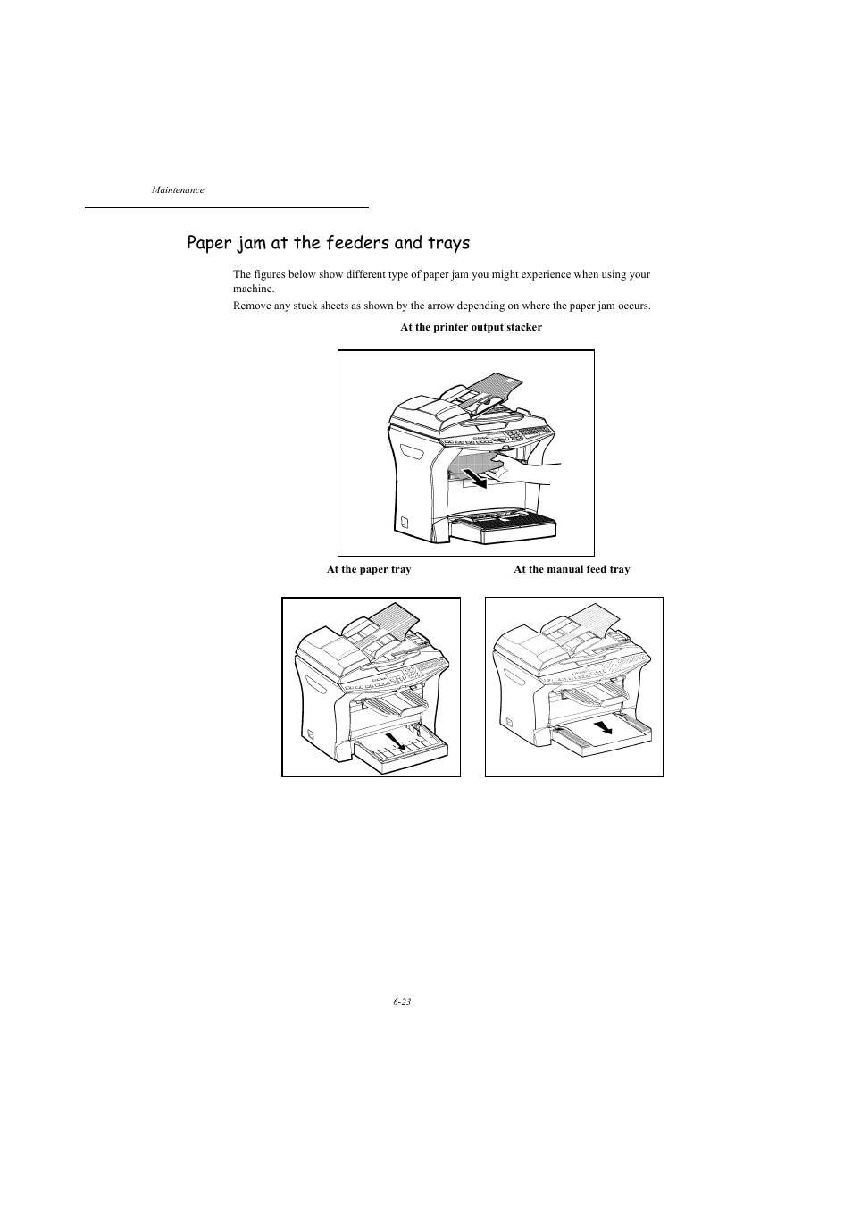 Paper jam at the feeders and trays | TA Triumph-Adler MFP 980 User Manual | Page 116 / 125